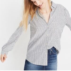 Madewell 100% Cotton Black and White Button Down Shirt